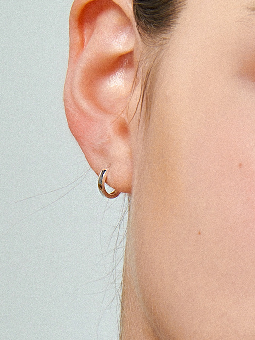 Plain Silver Earring Ie320 [Silver]