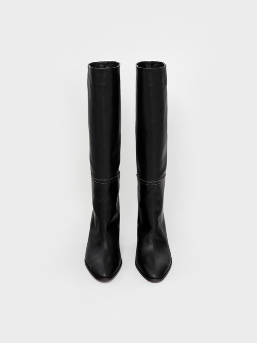 FW23 Leather Knee Boots Black