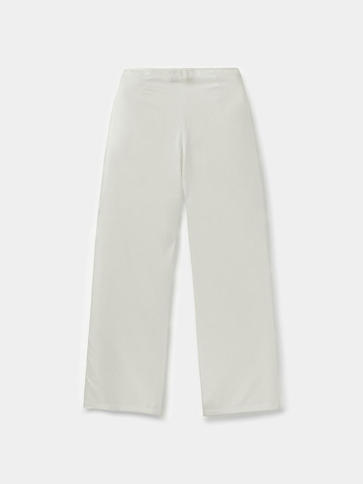 White Silky Ribbon Pants