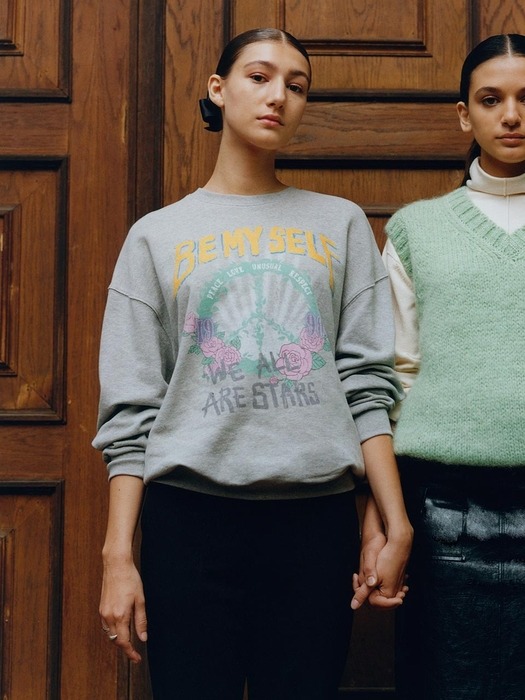 Peacemark Graphic Sweatshirt in L/Grey VW3AE102-11