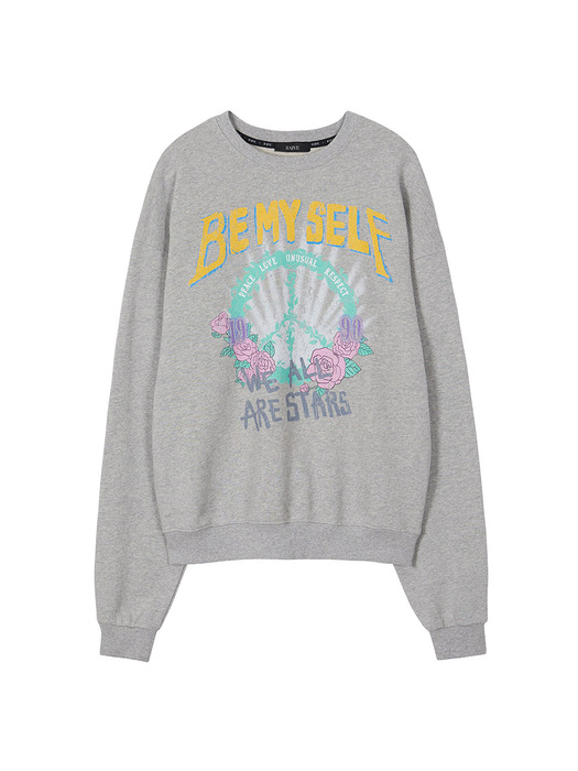 Peacemark Graphic Sweatshirt in L/Grey VW3AE102-11