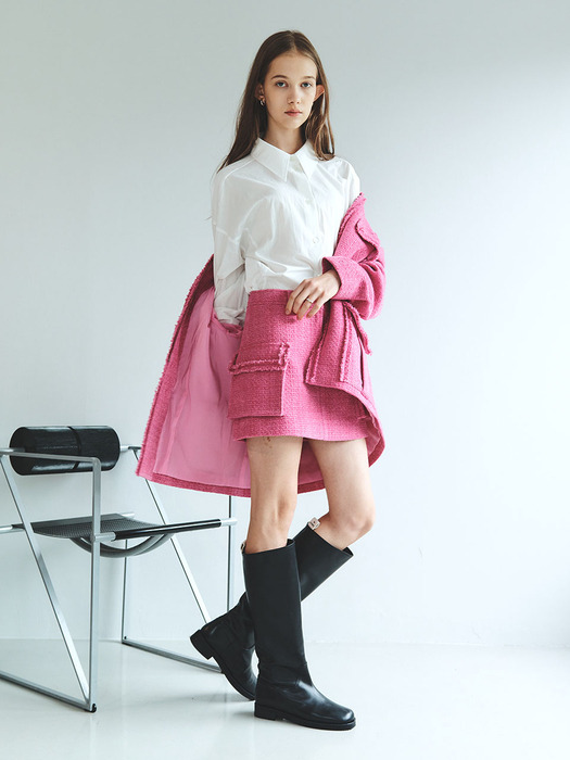 [단독] Anubis Tweed Mini Skirt_Pink