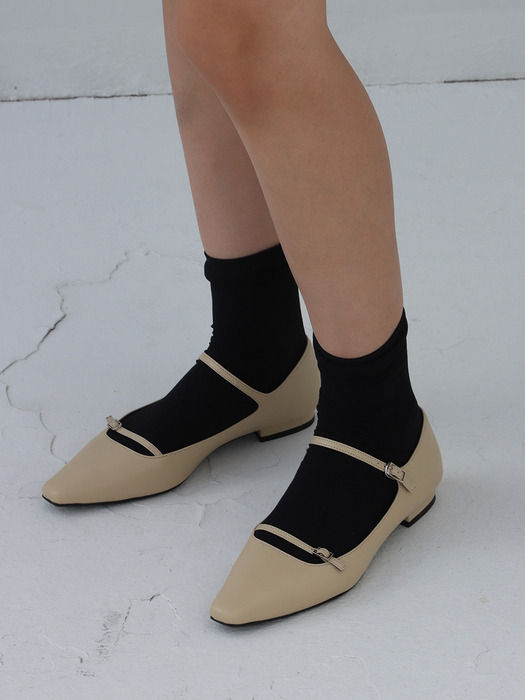 strap flat shoes_23521_beige