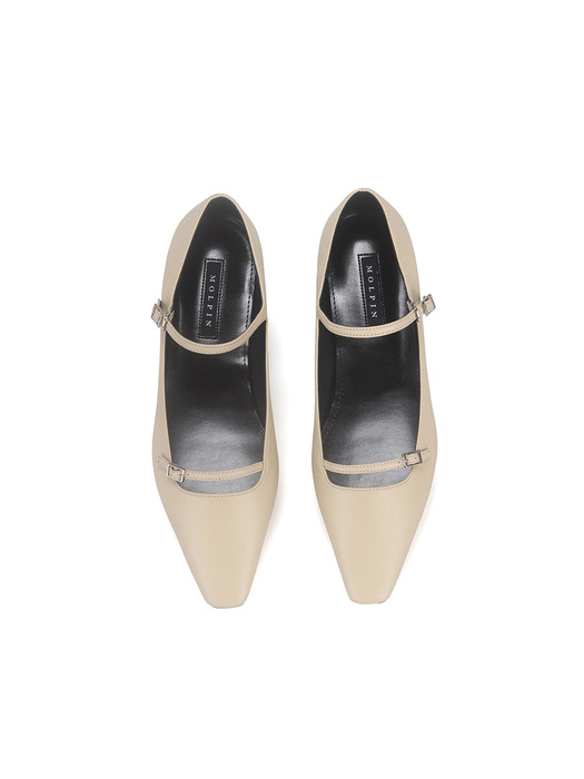 strap flat shoes_23521_beige