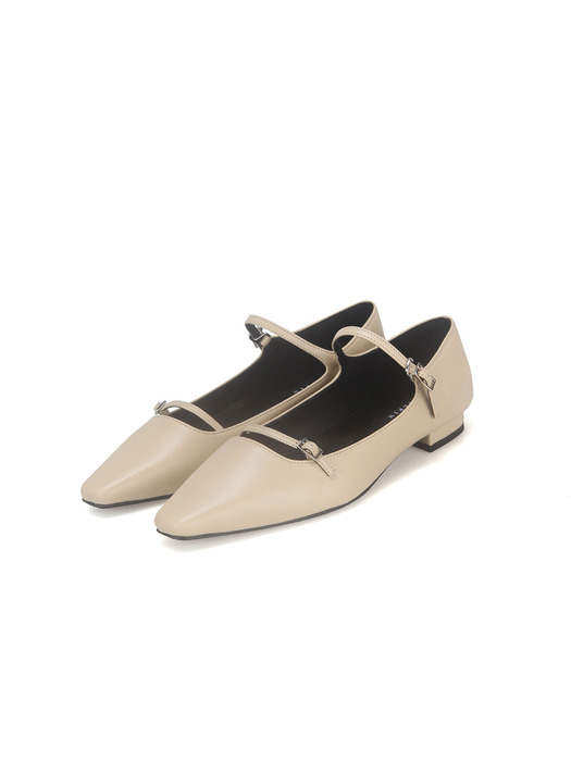 strap flat shoes_23521_beige