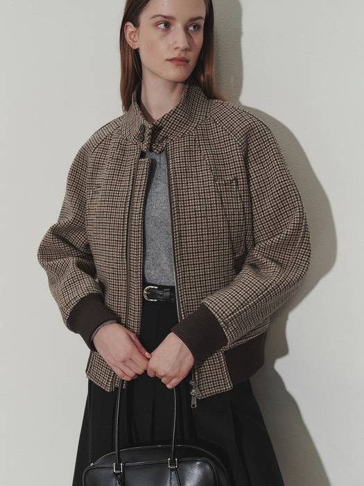 UNISEX DIAGONAL WOOL HARRINGTON JACKET CHECK_UDJU3D122W2