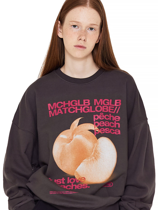 PEACH SWEATSHIRT (CHARCOAL)