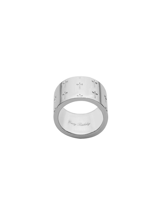 Ribbon sword White silver ring L 