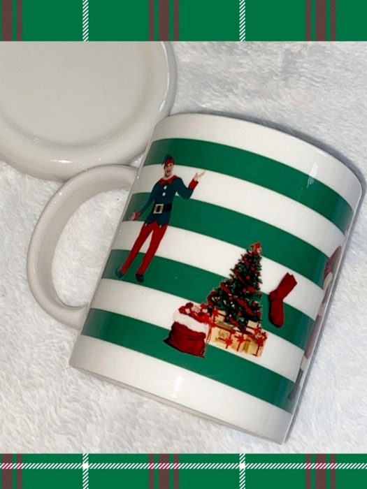 Green stripe x-mas mug