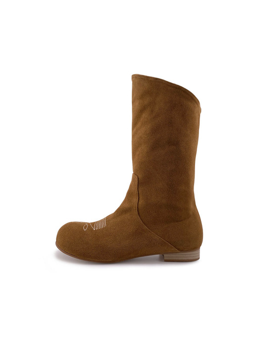 Draped Western Boots (Camel)