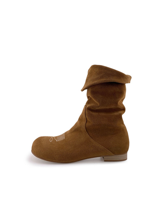 Draped Western Boots (Camel)