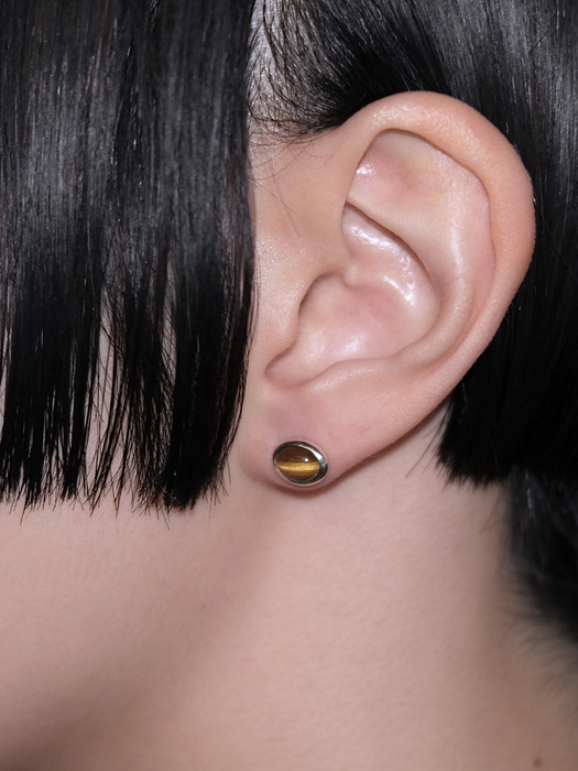 Wood stone earrings
