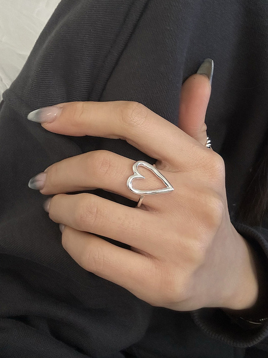 [925silver] Atypical heart ring