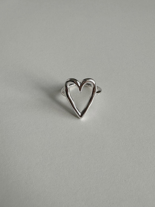 [925silver] Atypical heart ring