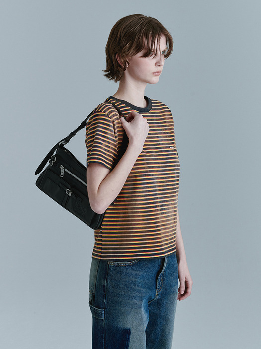 FLAT POCKET SHOULDER_black plain