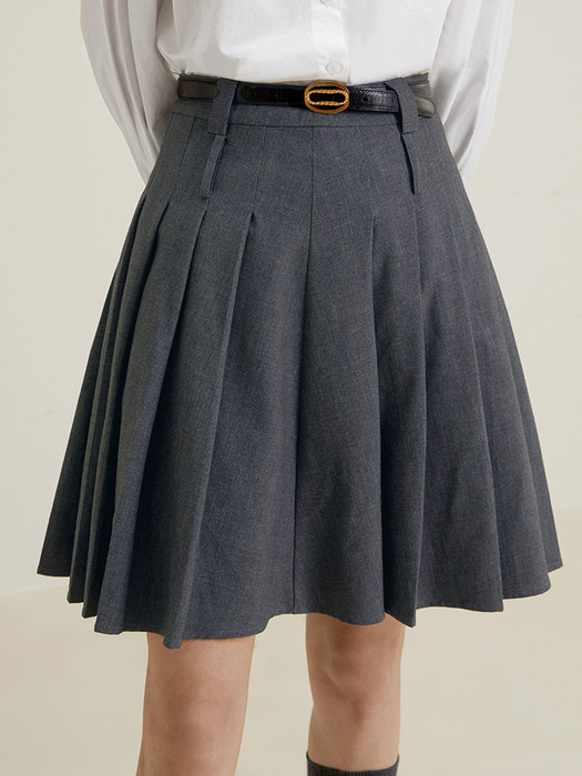 LS_Pleated high waist mini skirt