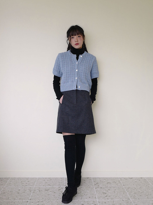 moui Heart knit cardigan (S/BLUE)