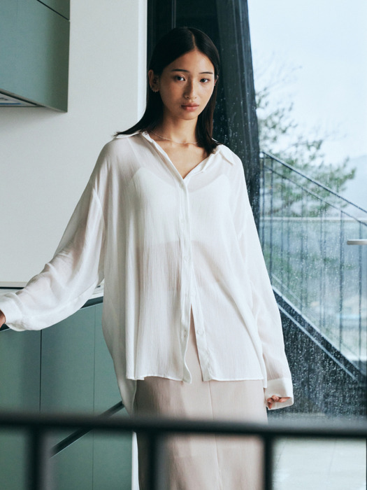 Natural Linkle Loose Fit Shirts (Ivory)