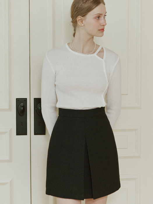 Anna Tweed Mini Skirt - Black