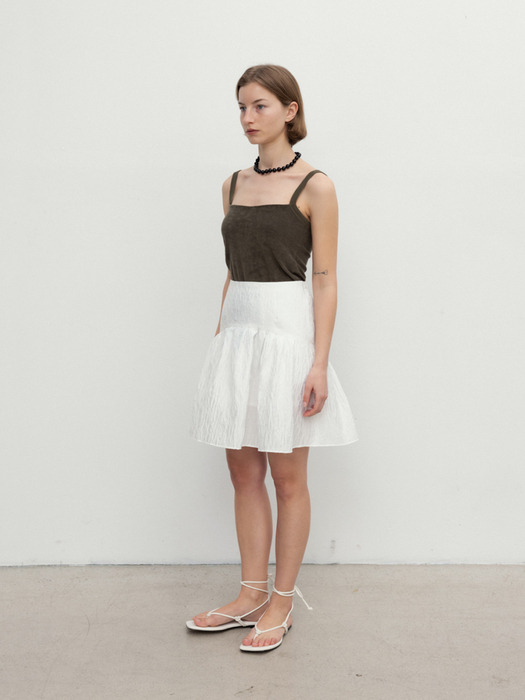 Jacquard short skirt (white / black)