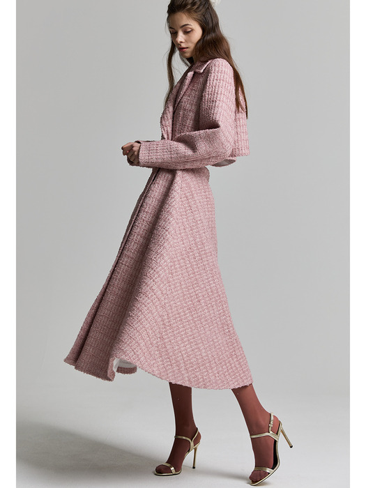 lux pink tweed  coat
