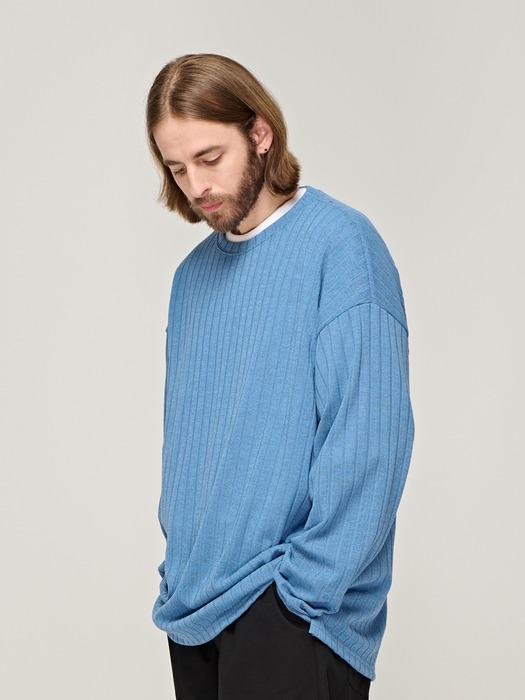 CB RIBBED ROUND OVER KNIT (BLUE)