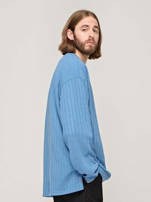 CB RIBBED ROUND OVER KNIT (BLUE)