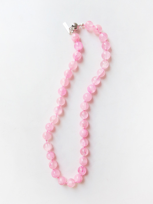 Pink Lemonade Gem Knot Necklace / 10mm