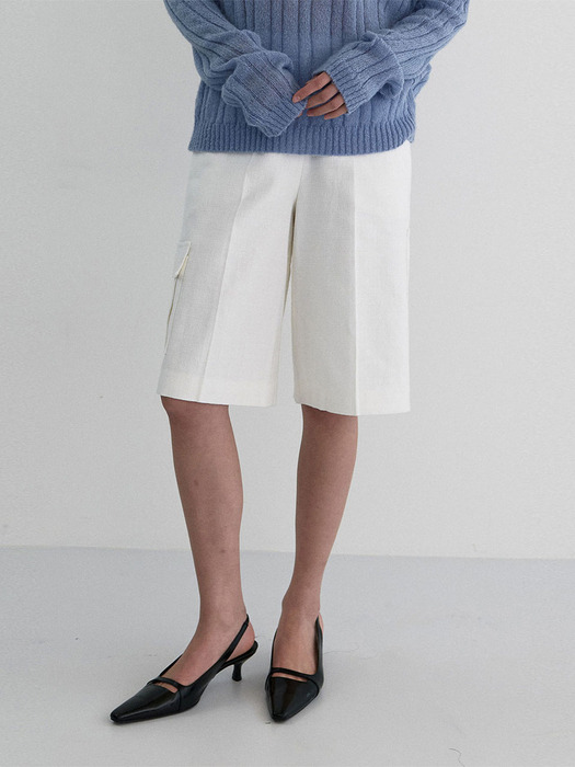 CARGO BERMUDA PANTS_WHITE