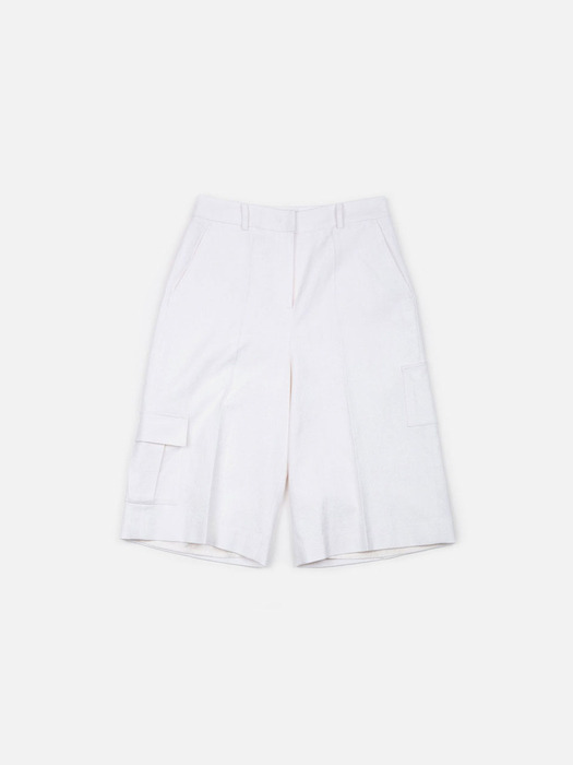 CARGO BERMUDA PANTS_WHITE