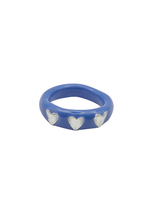 shield heart ring-blue