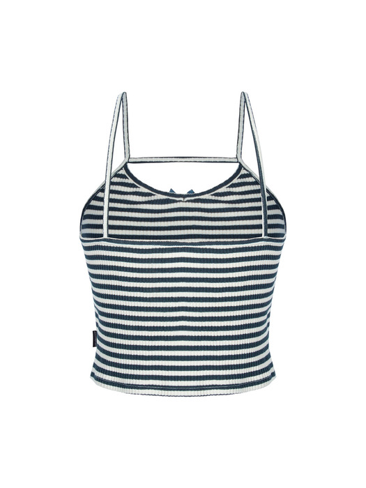 STRIPE RIBBON SLEEVELESS_Navy