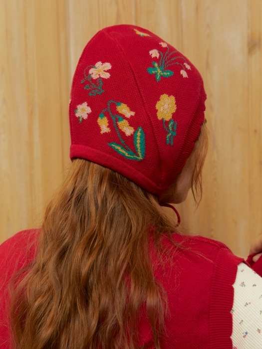NAT cotton bonnet virginie red