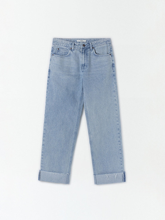 Plain Cut Denim Pants (2color)