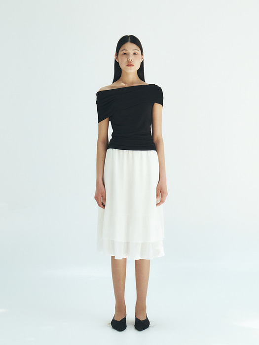 TFR SATIN LAYERD SKIRT_2COLORS