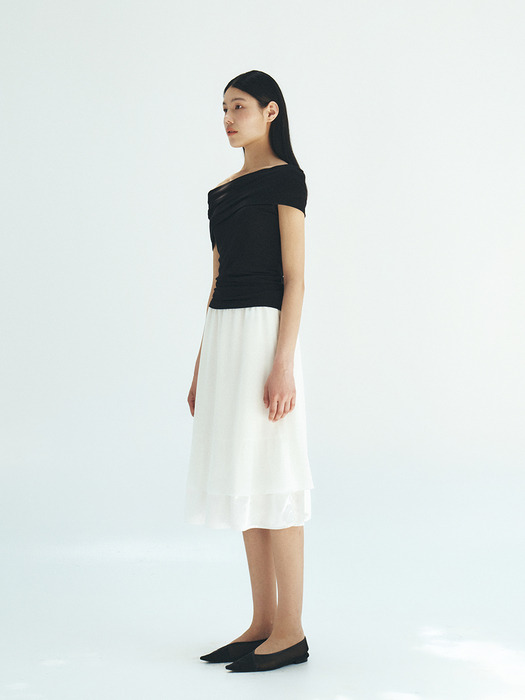 TFR SATIN LAYERD SKIRT_2COLORS