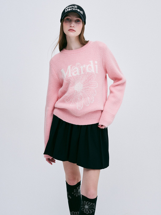 MOHAIR BLENDED KNIT PULLOVER_LIGHT PINK IVORY