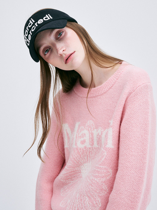 MOHAIR BLENDED KNIT PULLOVER_LIGHT PINK IVORY