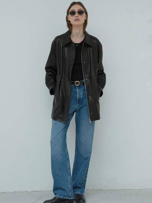 [단독] Italian vegetable Lambskin Overfit half JK_Black