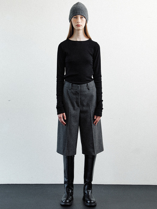 wool bermuda pants (charcoal)