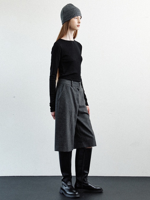 wool bermuda pants (charcoal)