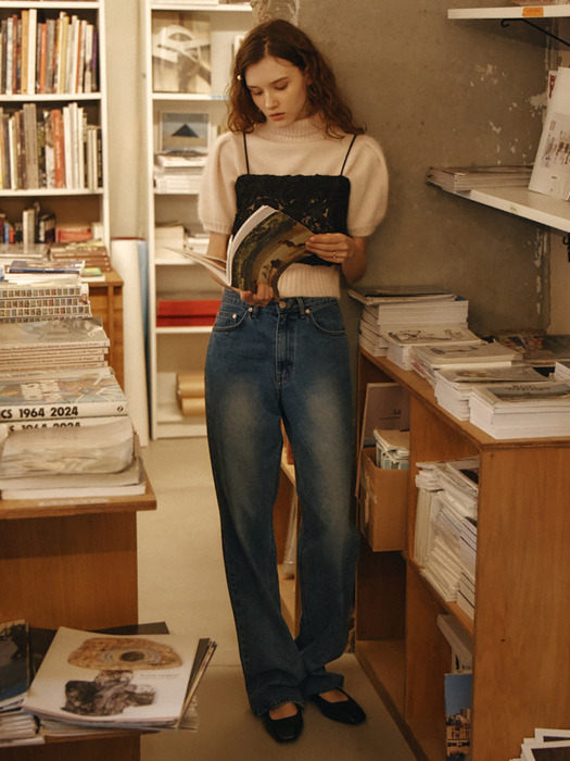 Heart Pocket Denim Pants_Relaxed Fit