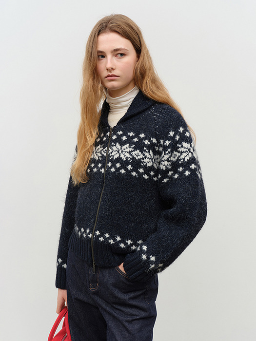 UNISEX COWICHAN CARDIGAN DEEP NAVY_UDSW4D121N3