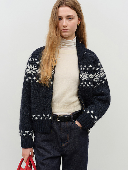 UNISEX COWICHAN CARDIGAN DEEP NAVY_UDSW4D121N3