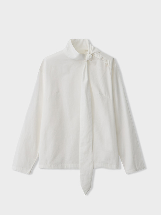 tie collar blouse_ivory