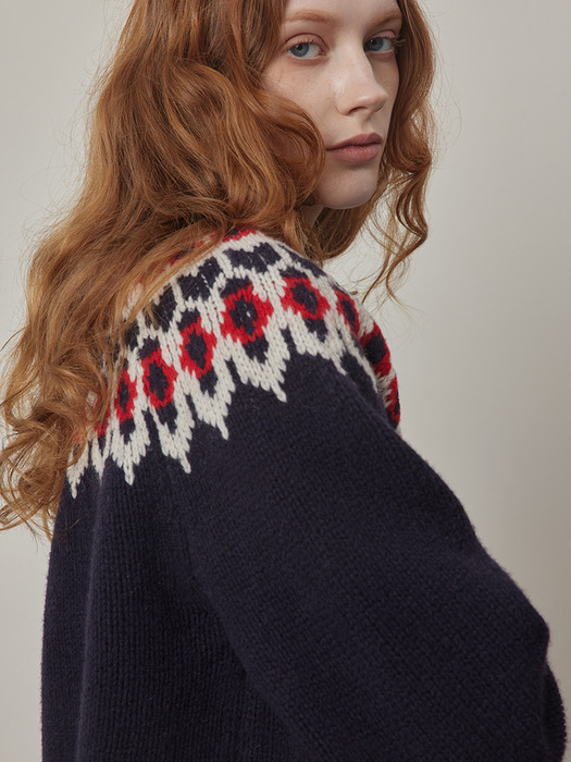 Nordic Jacquard Wool Knit-Pullover