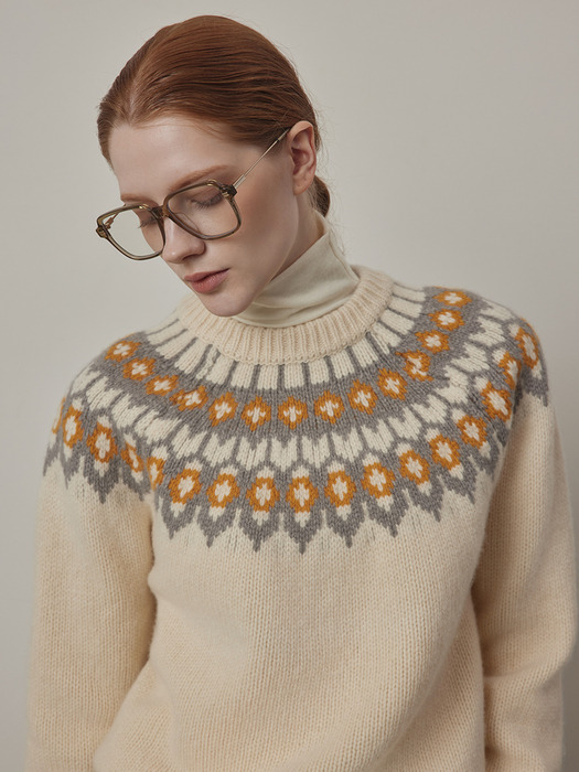 Nordic Jacquard Wool Knit-Pullover