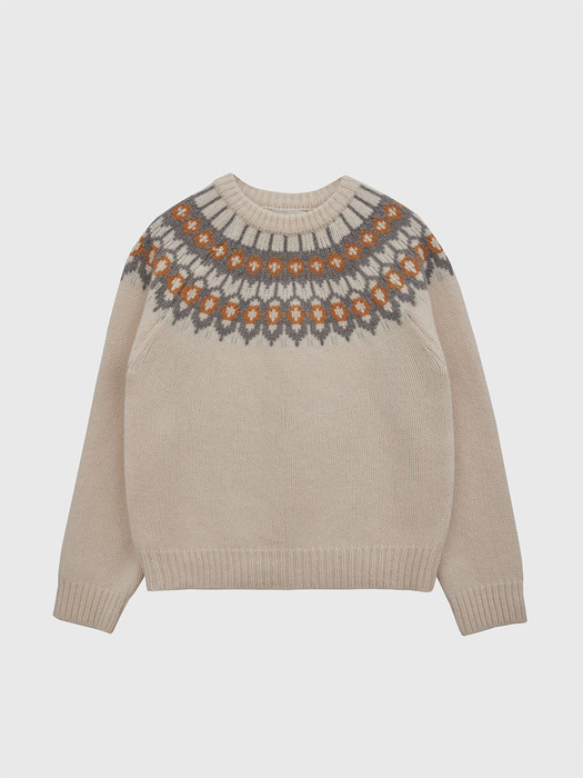 Nordic Jacquard Wool Knit-Pullover