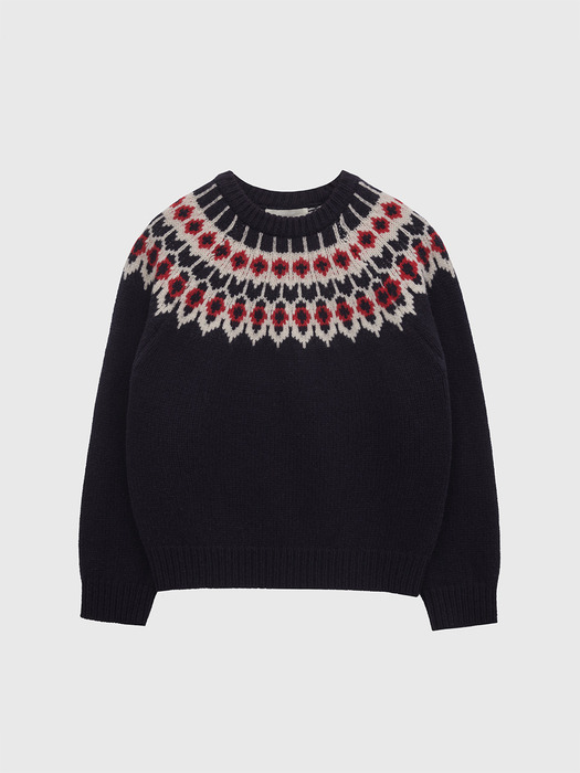 Nordic Jacquard Wool Knit-Pullover