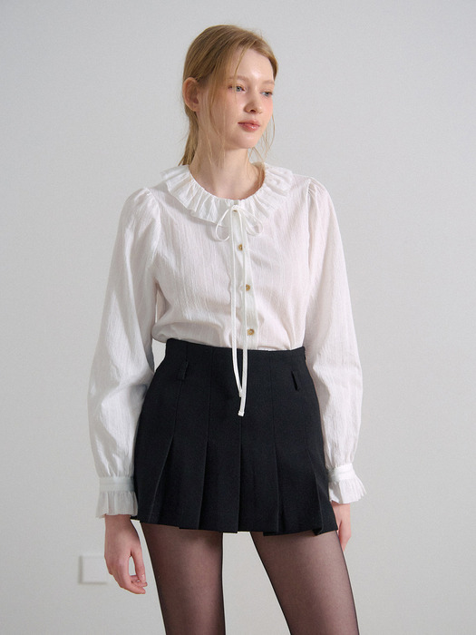 PLEATS MINI SKIRT_BLACK